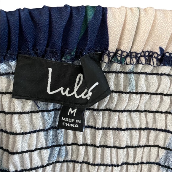 Lulus strapless navy print romper size M - Picture 4 of 4